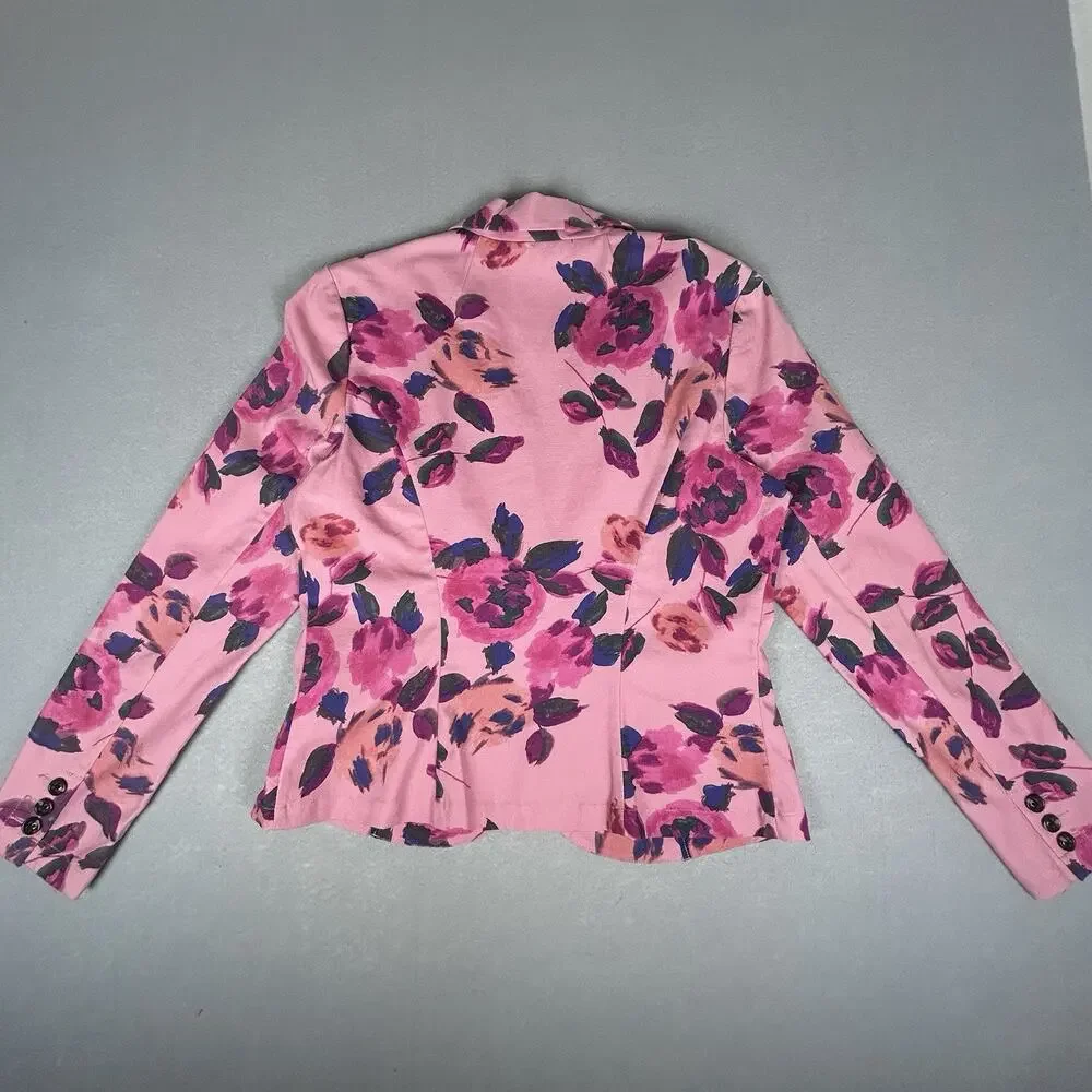 VTG Cabi Pink Floral Two Button Blazer Womens 8 Feminine Cottagecore - Picture 5 of 8